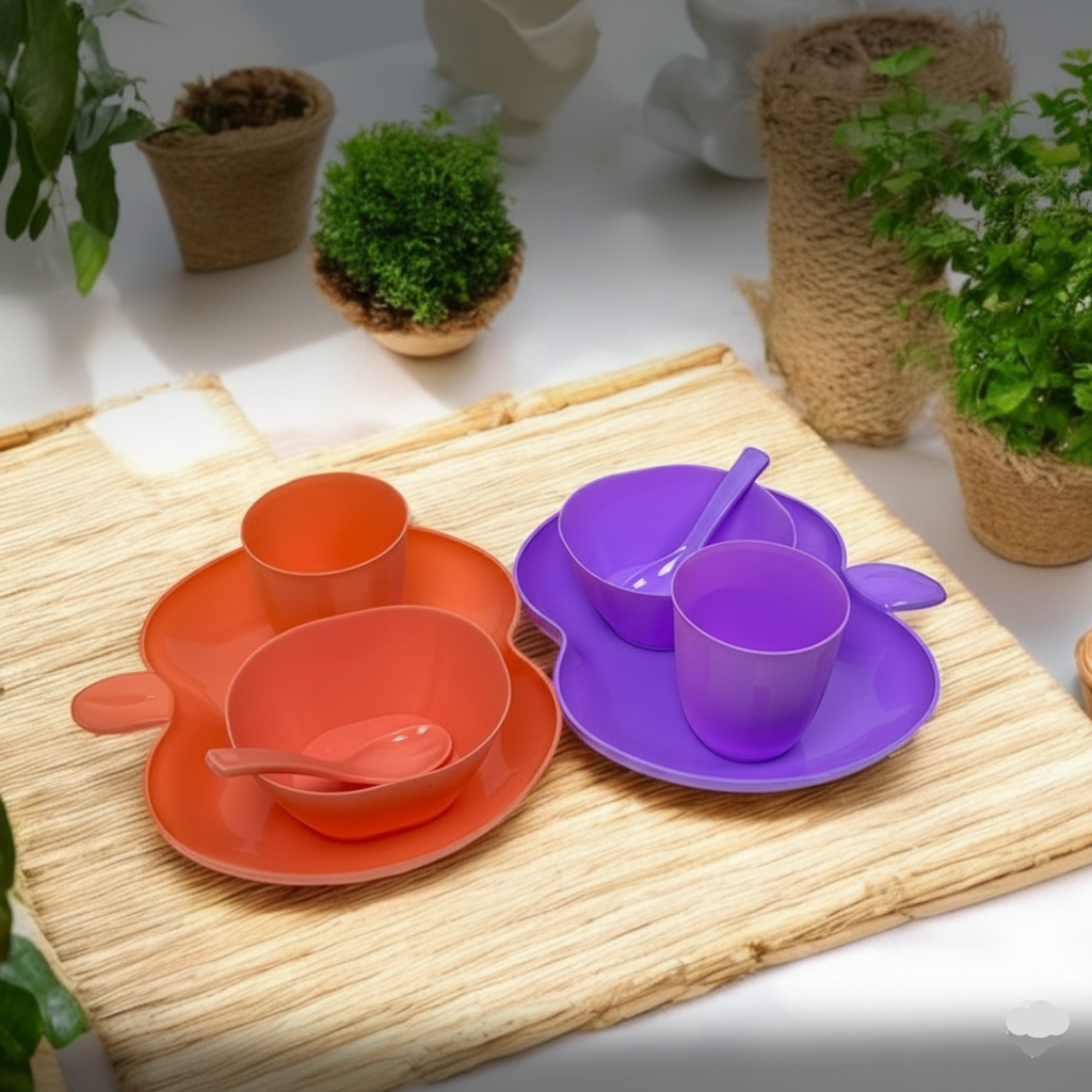4 In 1 Kids Plastic Dinner Set