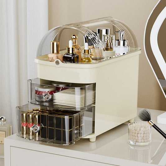 Elegant Makeup Organizer with Transparent Cover